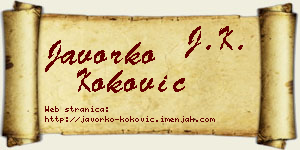 Javorko Koković vizit kartica